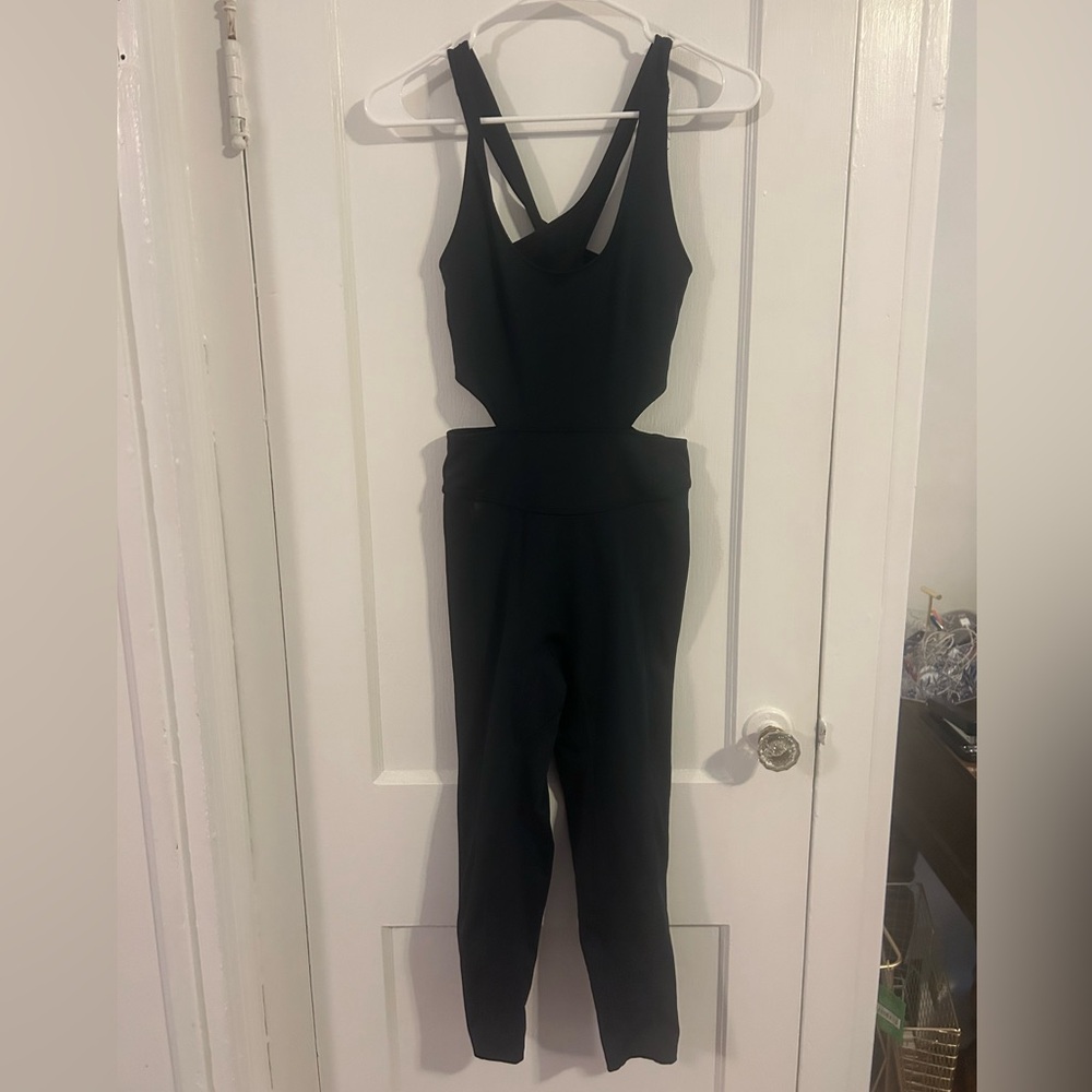 Free People Movement Black Open Back Jumpsuit Strappy Activewear